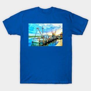 Darien Shrimp Boats at Sunset T-Shirt